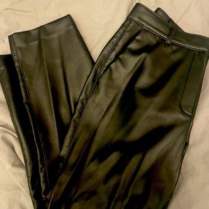 Babaton Command Cropped Leather Pants size 10